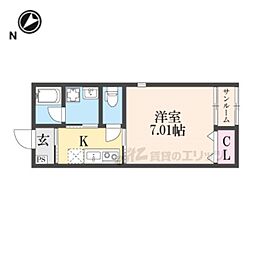 近江鉄道近江本線 日野駅 徒歩37分の賃貸アパート 2階1Kの間取り
