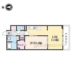 JR東海道・山陽本線 近江八幡駅 徒歩13分の賃貸アパート 2階1LDKの間取り