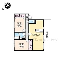 ドリームスクエアＥ棟 1階2LDKの間取り