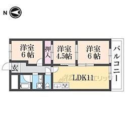 ライゼックス長浜　II 1階3LDKの間取り