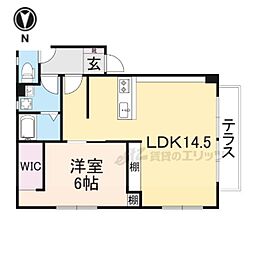 エンジェルハウス 2階1LDKの間取り
