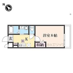 JR東海道・山陽本線 能登川駅 徒歩12分の賃貸アパート 1階1Kの間取り