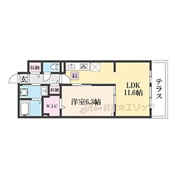 JR東海道・山陽本線 守山駅 バス27分 みずほ団地口下車 徒歩4分の賃貸アパート 1階1LDKの間取り