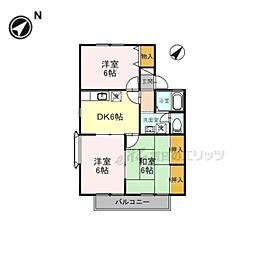 ロイヤルシャトーＨ棟 2階2LDKの間取り
