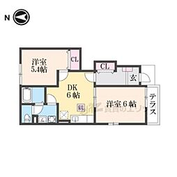 ピーノセーリオ 1階2DKの間取り