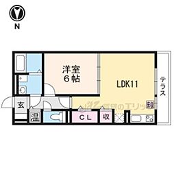 ボンヌ・シャンス　Ｄｅｕｘ 1階1LDKの間取り