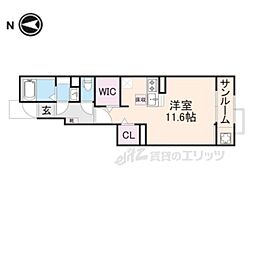 スターチス 1階ワンルームの間取り