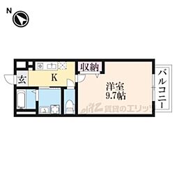 カンパニュラ 1階1Kの間取り