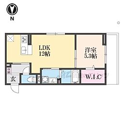 ボヌールメゾンｋａｓｕｇａII 1階1LDKの間取り