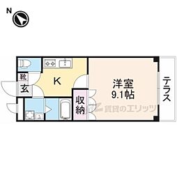 JR東海道・山陽本線 南彦根駅 徒歩15分の賃貸マンション 2階1Kの間取り