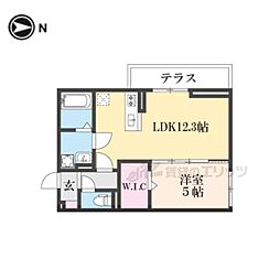 JR東海道・山陽本線 彦根駅 徒歩8分の賃貸アパート 1階1LDKの間取り