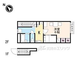 レオパレスＳＡＫＡＥ 2階1Kの間取り