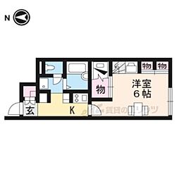 レオパレスパストラーレ 1階1Kの間取り