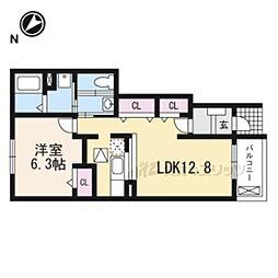 ピーレス 1LDKの間取図画像
