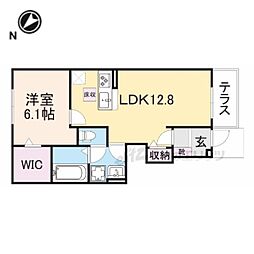 プロムナードＮ 1階1LDKの間取り
