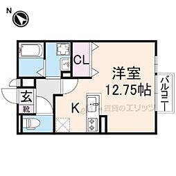 サンローズ　Ｂ棟 2階ワンルームの間取り