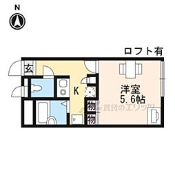 レオパレスK&K3 1Kの間取図画像