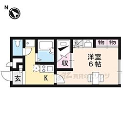 レオパレスシエロ東近江 1Kの間取図画像