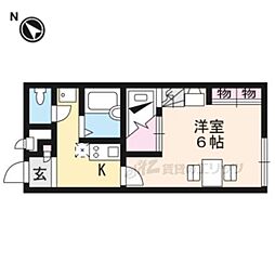 レオパレスCLAP 1Kの間取図画像