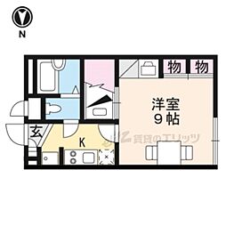 レオパレス眺湖2 1Kの間取図画像