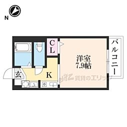 アザリア長山 1Kの間取図画像