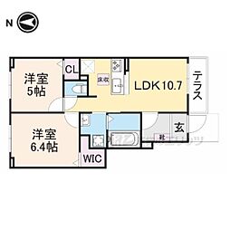 メゾン下多良 2LDKの間取図画像