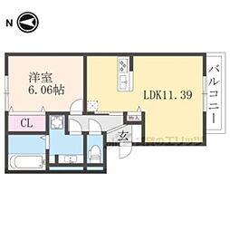 ベルコート川崎 1LDKの間取図画像