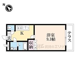 エタニティ 1Kの間取図画像