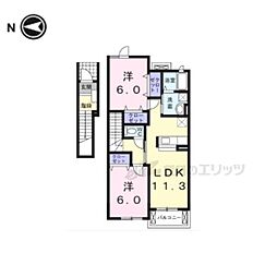 アースフィールドH2 2LDKの間取図画像