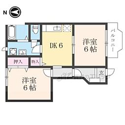 プリム・セーリオ 2DKの間取図画像