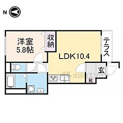 メゾンリーブル 1LDKの間取図画像