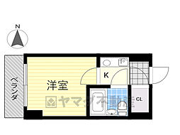 リブポート宇都宮 1Kの間取図画像