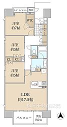 サンメゾン豊川稲荷サウス 3LDKの間取り