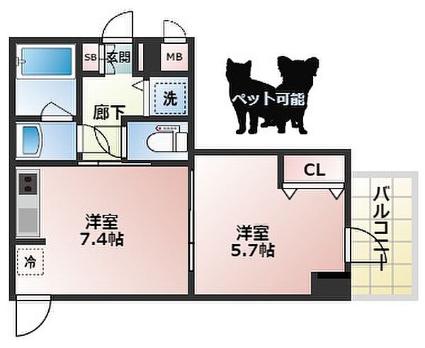 スプランディッド堀江 ｜大阪府大阪市西区南堀江2丁目(賃貸マンション1DK・7階・32.67㎡)の写真 その2