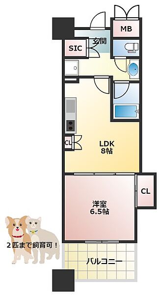 マスターズレジデンス道頓堀I ｜大阪府大阪市中央区島之内2丁目(賃貸マンション1LDK・5階・34.96㎡)の写真 その2