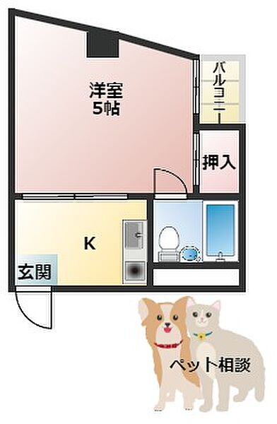 ビッグバーンズマンション栄町 ｜大阪府門真市栄町(賃貸マンション1R・5階・18.00㎡)の写真 その2