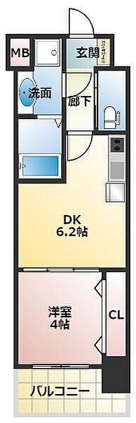 Alivis北梅田 405｜大阪府大阪市北区本庄西2丁目(賃貸マンション1LDK・4階・26.93㎡)の写真 その2