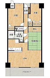 サーパスシティ白川壱番館 3LDKの間取図画像