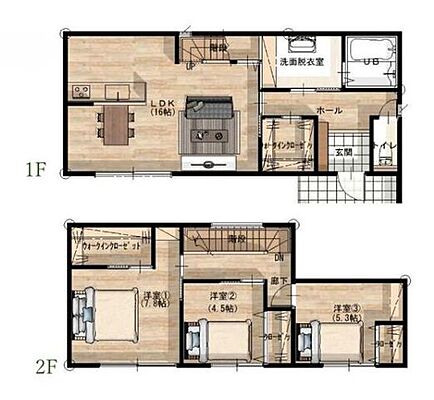間取り 未使用戸建　合志市合生　1号地