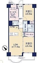 ライオンズマンション北小金 2SLDKの間取図画像