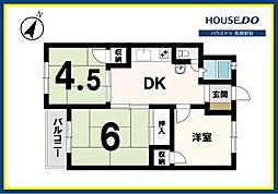 小金原第5コーポラス 3DKの間取図画像
