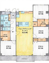 マンション沼南エリカ10号棟 4SLDKの間取図画像