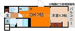 ARCA山科 5階1DKの間取り