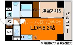 ソルテラス嵯峨嵐山 3階1LDKの間取り
