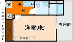 フラッティ堀川下立売 1階1Kの間取り