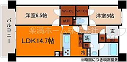 パデシオン西大路御池駅前 5階2LDKの間取り