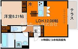 カーサヨシ 1LDKの間取図画像