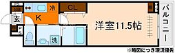 たばさはうすII 1Kの間取図画像
