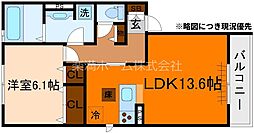 プレシャスファミリー北山 1LDKの間取図画像