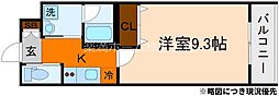 ウェルスクエア千本下長者 1Kの間取図画像